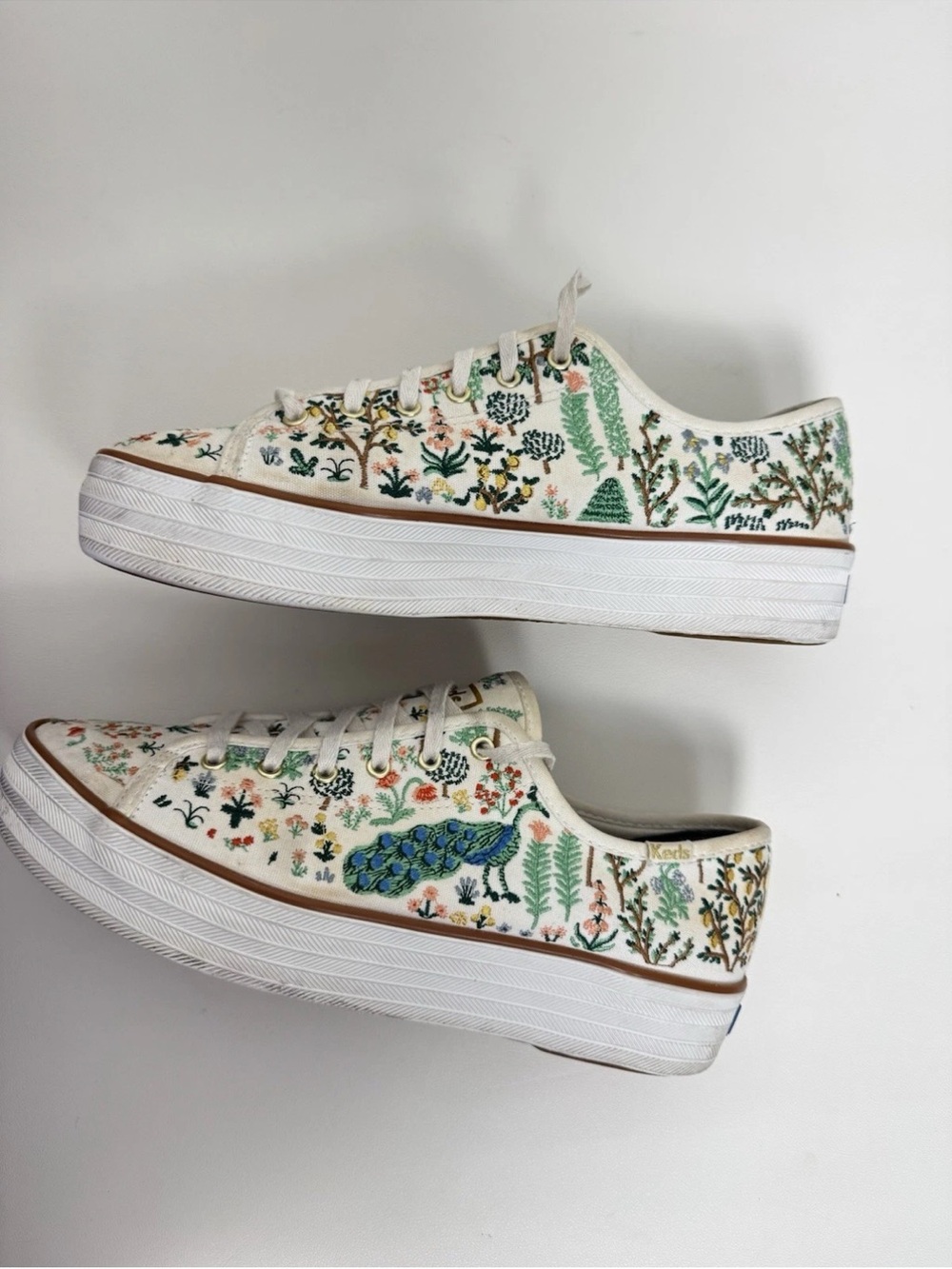 Keds x Rifle PaperCo. Triple Kick Menagerie Embroidered Sneakers Women’s 10 Rare